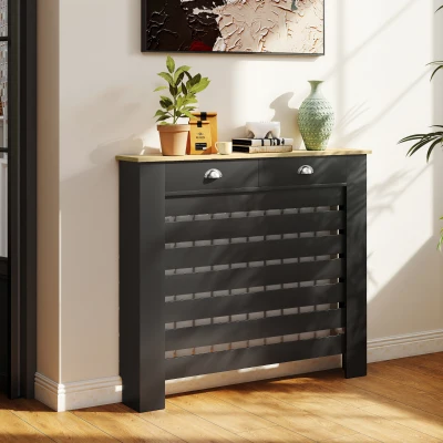 HOMCOM Radiator Cover with Drawer 111W x 95.5Hcm Black
