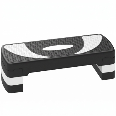 HOMCOM Aerobic-Stepper 3-stufig höhenverstellbar 80 x 31 x 20 cm Schwarz+Grau