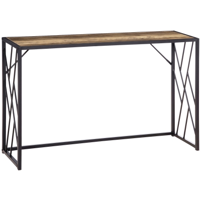 HOMCOM Konsole, Flurtisch, Industriedesign, stabiler Metallrahmen, 120 x 35 x 75 cm