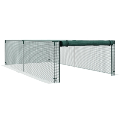 Outsunny Estufa de jardim para tomates rede de proteção porta enrolável com zíper HDPE, dim. 125L x 248l x 62,5H cm