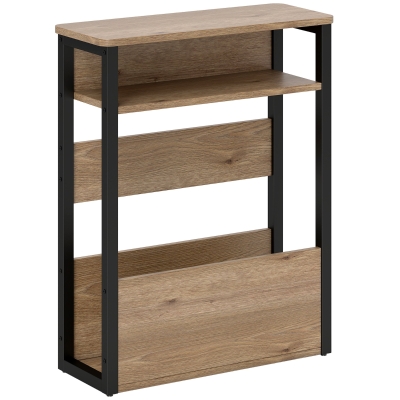 HOMCOM Table de Chevet Noyer 2 Niveaux 46x18x58,5cm