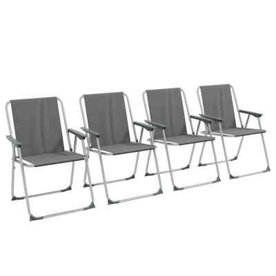 Outsunny Gartenstuhl Klappstuhl Campingstuhl, 53 cm x 54 cm x 76 cm, Glau + Silber