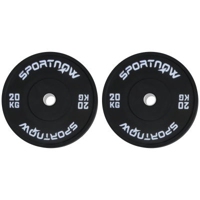 SPORTNOW Set 2 Dischi Pesi da 20kg per Bilanciere Attacco Ø5cm