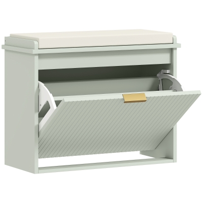 HOMCOM Shoe Bench with Seat Green
