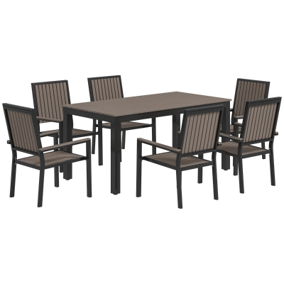 Garden Dining Set 85W x 160D x 75H cm Brown