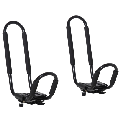 HOMCOM Staffe porta kayak 46cm x 16.5cm x 47cm Nero