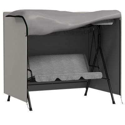 Outsunny Funda para Balancín de Jardín con Cremallera Cubierta para Muebles de Exterior 177x114x152 cm Gris