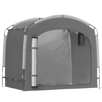 Outsunny Abri Vélo Portable 3-4 Vélos Gris Foncé