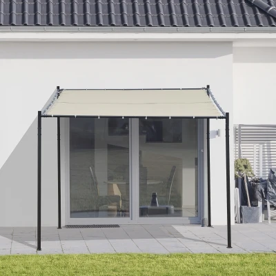 Outsunny Gazebo Pergola da Giardino 3x3m Metallo e Poliestere