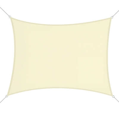 Outsunny Vela Ombreggiante Rettangolare in Poliestere 3x4m Bianco