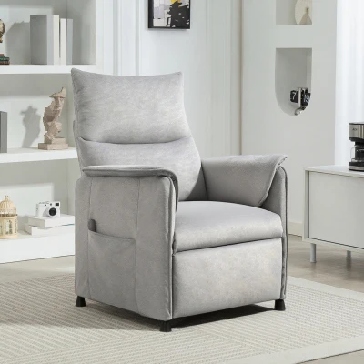 HOMCOM Fauteuil Relax Électrique Gris avec Repose-Pieds