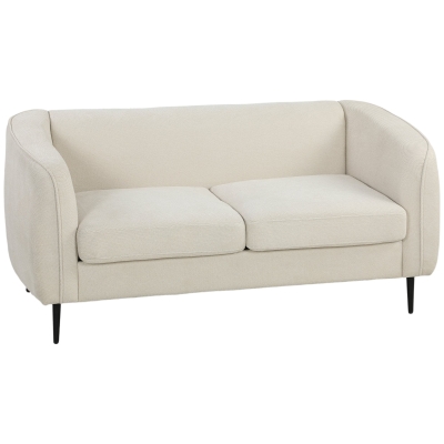 HOMCOM Canapé 2 Places Velours Moderne 160cm Beige Salon