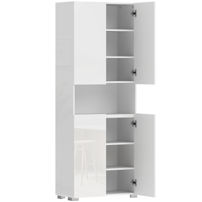 HOMCOM Credenza Cucina 180cm con Ante Soft-Close, Bianco Lucido
