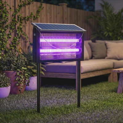 Outsunny Lampada Antizanzare da Esterno a Energia Solare Nero