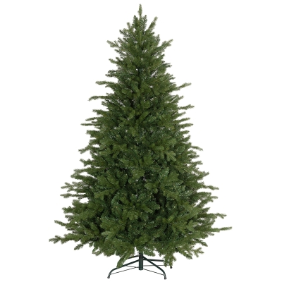 HOMCOM Weihnachtsbaum Künstlich 180 cm Christbaum mit 1821 Flammhemmenden Spitzen, Faltbarer Metallständer