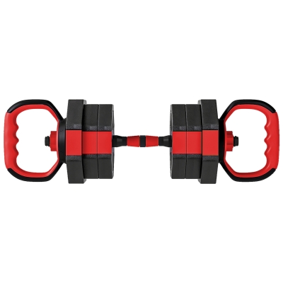 SPORTNOW 6-in-1 Conjunto de Halteres - Halteres Curtos e Barra Longa Ajustável 20 kg para Treino de Força em Casa