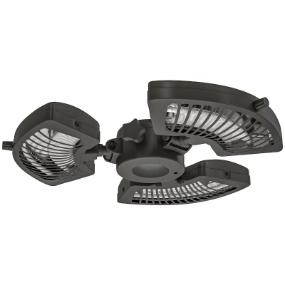 Outsunny Calefactor Eléctrico Exterior 2400W con 3 Niveles de Calor Protección Antivuelco para Sombrilla Terraza Ø55x8 cm Negro