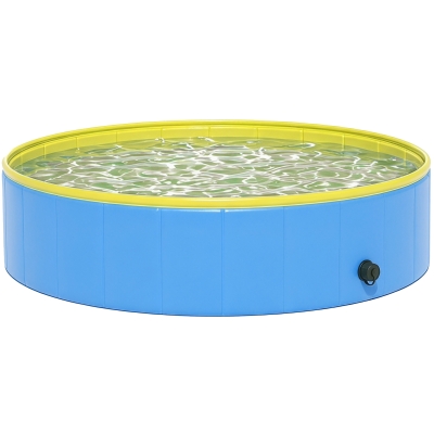 PawHut Faltbarer Hundepool für Große und Mittelgroße Hunde, mit Anti-Rutsch-Boden für Enten, Innen- und Außen, 120x30cm