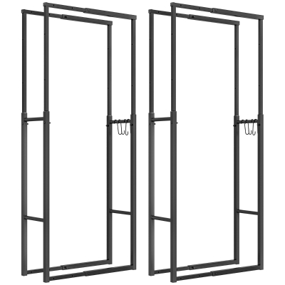 Log Rack 65W x 25D x 150H cm Black