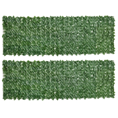 Outsunny 2-Piece Hedge Screen Privacy Fence Dark Green 3x1m