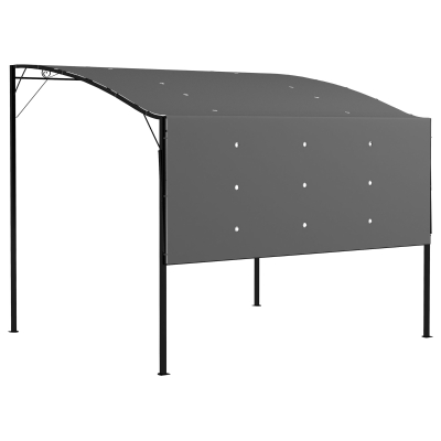 Outsunny Patio Metal Gazebo Awning Wall Mount 3x2.5m Grey