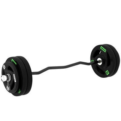 SPORTNOW Olympic EZ Curl Bar with 50kg Plates 120cm 58kg