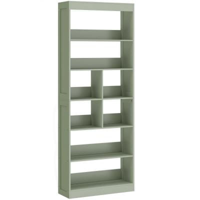 HOMCOM 6-Tier Bookcase Open Storage Shelf 180cm Green