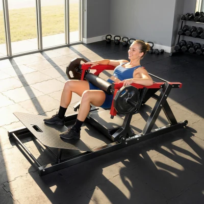 SPORTNOW Macchina per Hip Thrust con Pedana Regolabile, Rosso