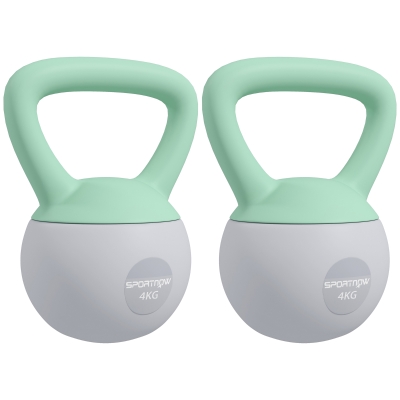 Kettlebell 2 x 4kg Grey and Green