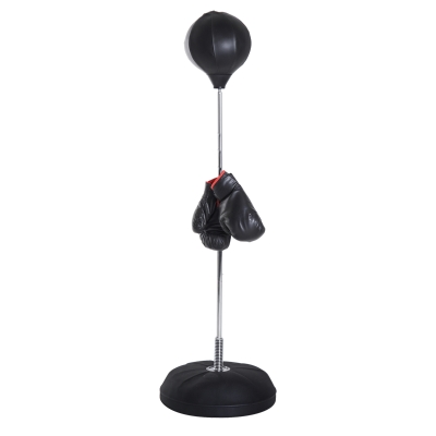 HOMCOM Punching Ball con Guantoni Altezza Regolabile 126-144cm
