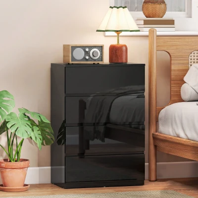HOMCOM 4-Drawer Chest Modern Bedroom Storage Cabinet