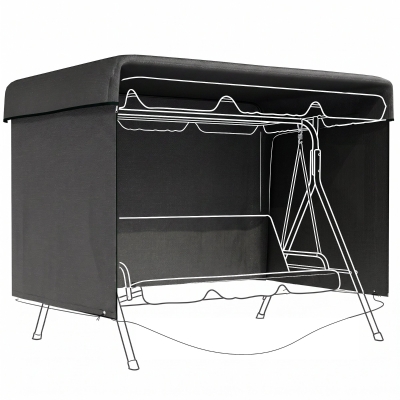 Outsunny Gartenmöbelabdeckung Abdeckung Schutzhülle für Outdoor-Möbel, 215 cm x 155 cm x 150 cm, Schwarz