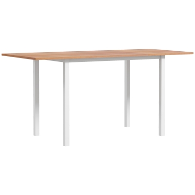 HOMCOM Esstisch für 6 Personen, Küchentisch, Erweiterbar, Küchentisch, Braun + Weiß
