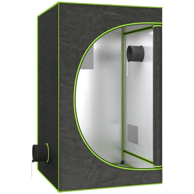 Outsunny Grow Tent 600D Mylar with Window Black 120x120x200cm