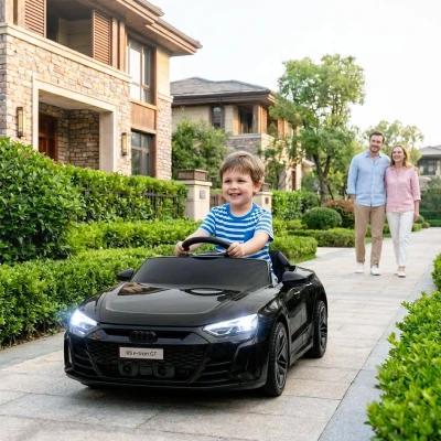 HOMCOM Audi RS E-tron GT Électrique Enfant Noir 12V