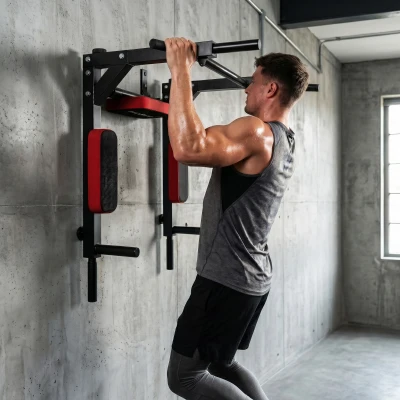 SPORTNOW Barra per Trazioni 2 in 1, Rossa