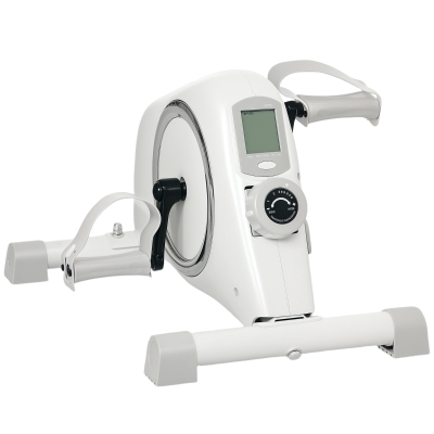 SPORTNOW Mini-Heimtrainer, Unter-dem-Schreibtisch-Fußpedale, Arm- und Beinübungen, 8 Widerstandsstufen, Stahl, Weiß