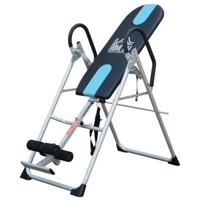 HOMCOM Table Inversion Musculation Pliable Acier Noir