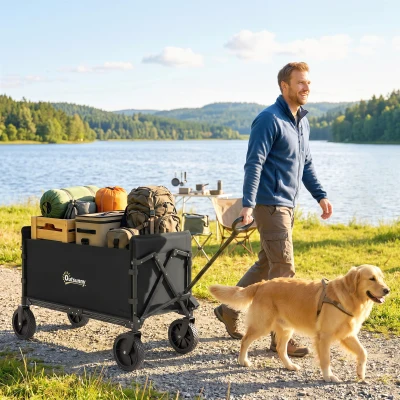 Garden Cart 90L x 48W x 62H cm Black