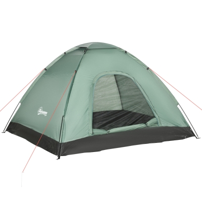 Outsunny Tenda da Campeggio 2 Posti con Zanzariera e Sacca Verde