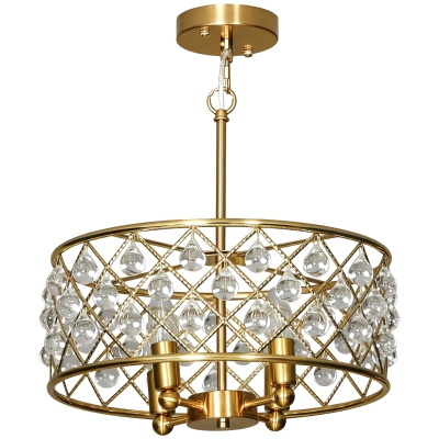 HOMCOM Crystallite Four-Bulb Chandelier Gold-Tone
