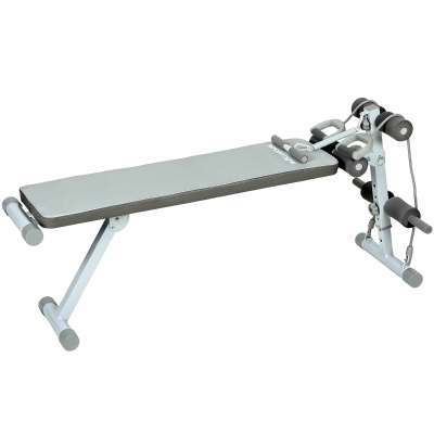 SPORTNOW Banc Musculation Réglable Bleu Blanc 141x52x54-71 cm
