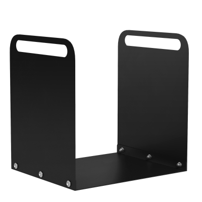 Outsunny Feuerholzgestell, 2 Tragegriffe, Stahlrahmen, bis 30kg, 36x30x36cm, Schwarz