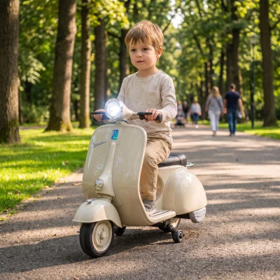 AIYAPLAY Elektryczny motocykl dziecięcy 6 V z kółkami bocznymi, akumulatorem litowym, miękkim startem, muzyką, USB, reflektorem i klaksonem