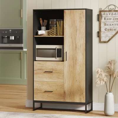 HOMCOM Tall Kitchen Pantry Cabinet with Drawers, 160cm