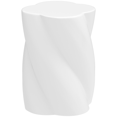 Outsunny Sitzhocker aus Keramik in Spiralform 120kg belastbar Ø33 x 45 cm Wetterfest Garten Hocker mit Deckel Weiß