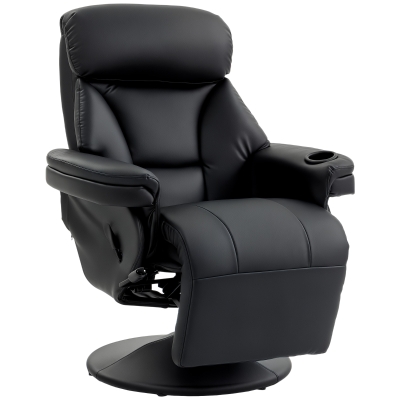 HOMCOM Recliner Armchair Upholstered Adjustable Footrest Black
