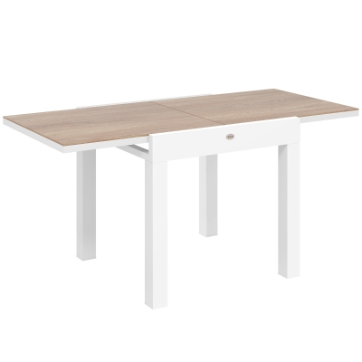 Outsunny Tavolo da Giardino Allungabile 80-160cm 4-6 Posti Bianco