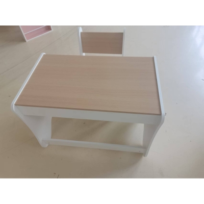 AIYAPLAY Conjunto Mesa Infantil com Cadeira Gaveta 3-8 Anos Bordas Arredondadas para Quarto Sala Creche Branco