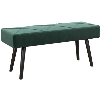 HOMCOM Sitzbank Polsterbank Bettbank, Samtoptik, 100 x 36 x 45 cm, Grün